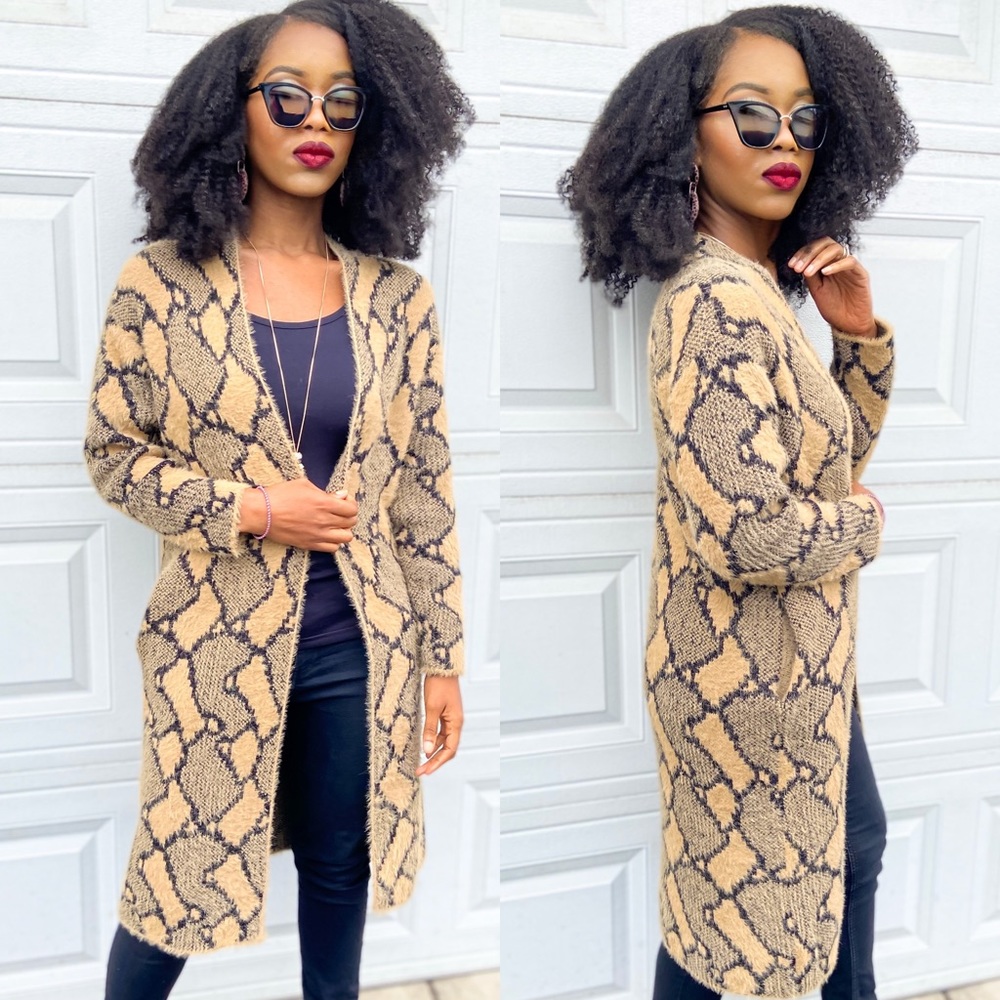 Snake skin Cardigan Sweater